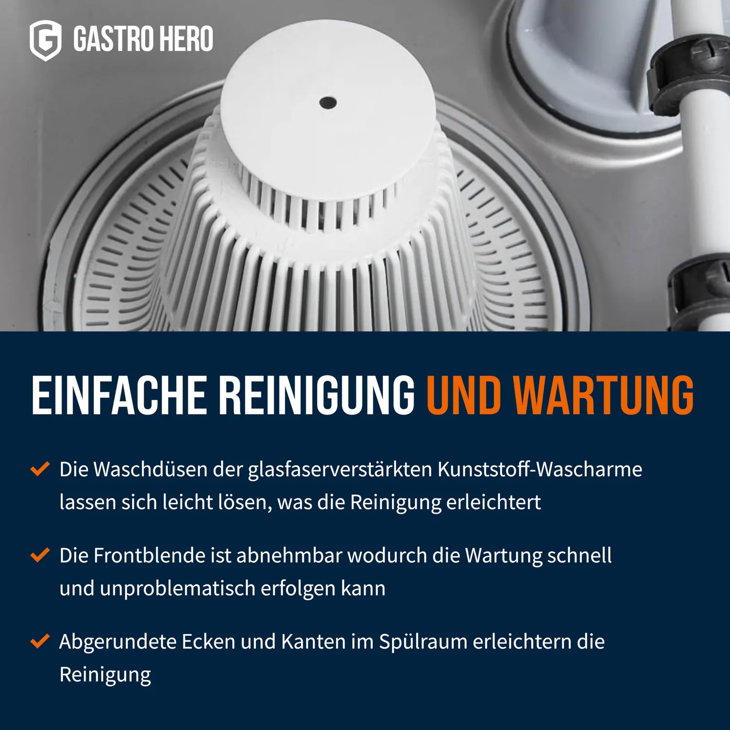 GastroHero Eco 35 Gläserspülmaschine 230V 350mm Korb