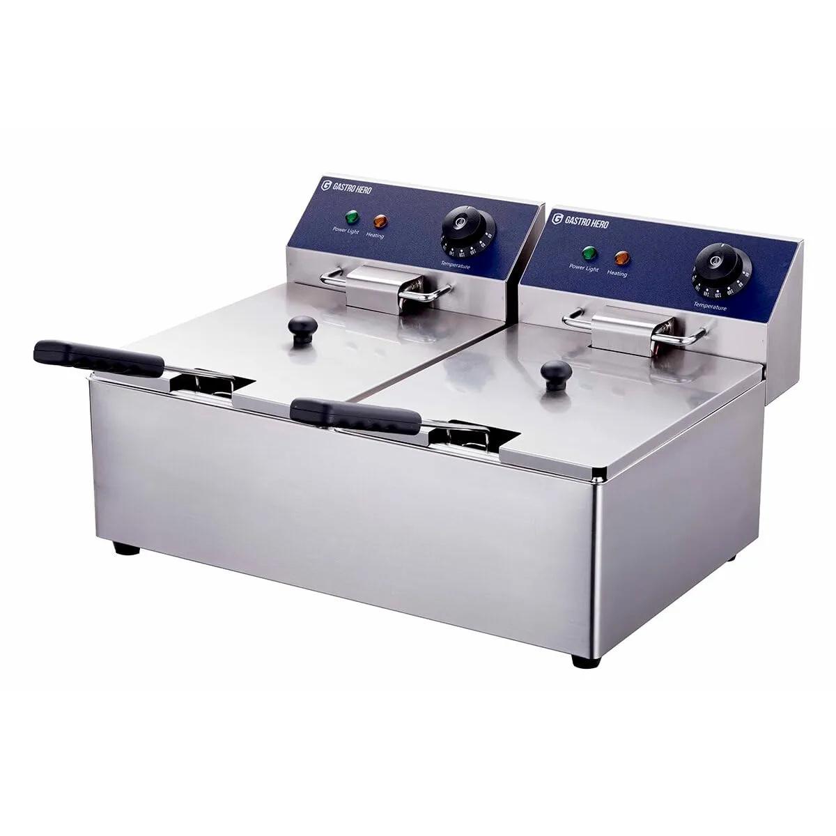 GastroHero EF-ECO6_6 Doppelfritteuse 2x6L Elektro Edelstahl