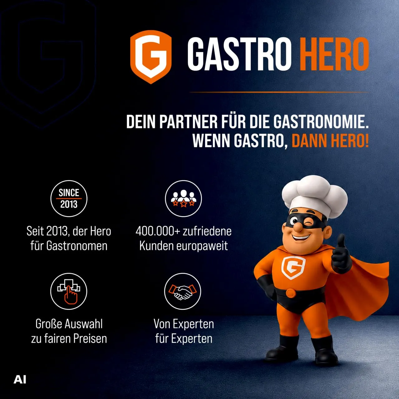 GastroHero GSME54SL Geschirrspülmaschine 50x50 Edelstahl