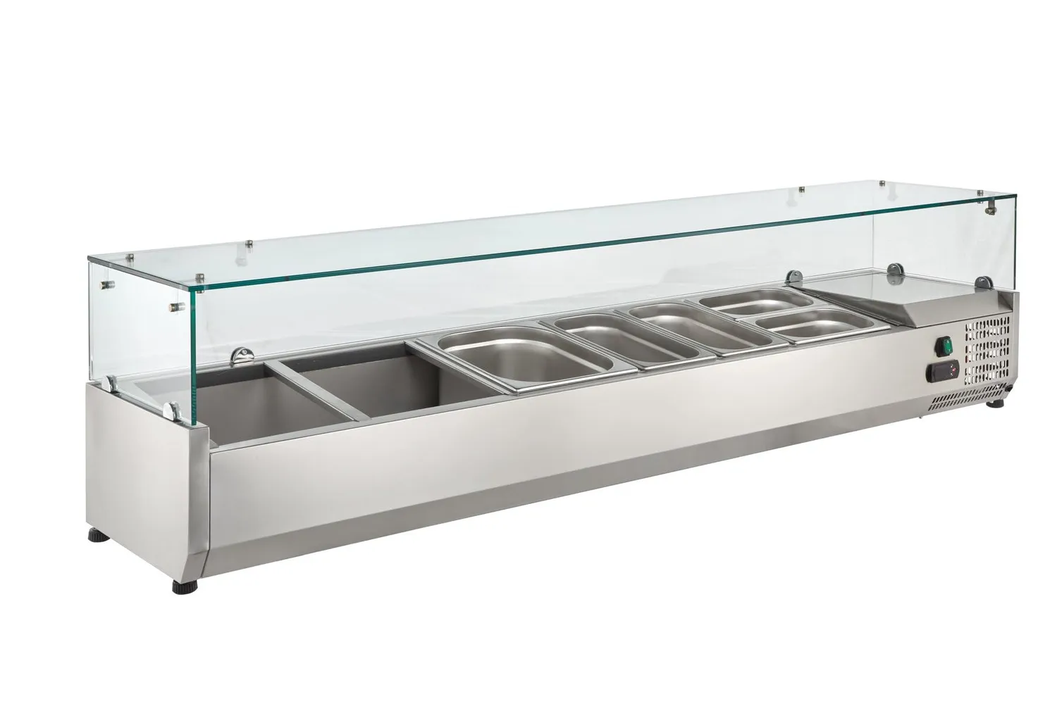 GastroHero VRXH2000/380 Kühlaufsatz 9xGN1/3 Glasaufsatz