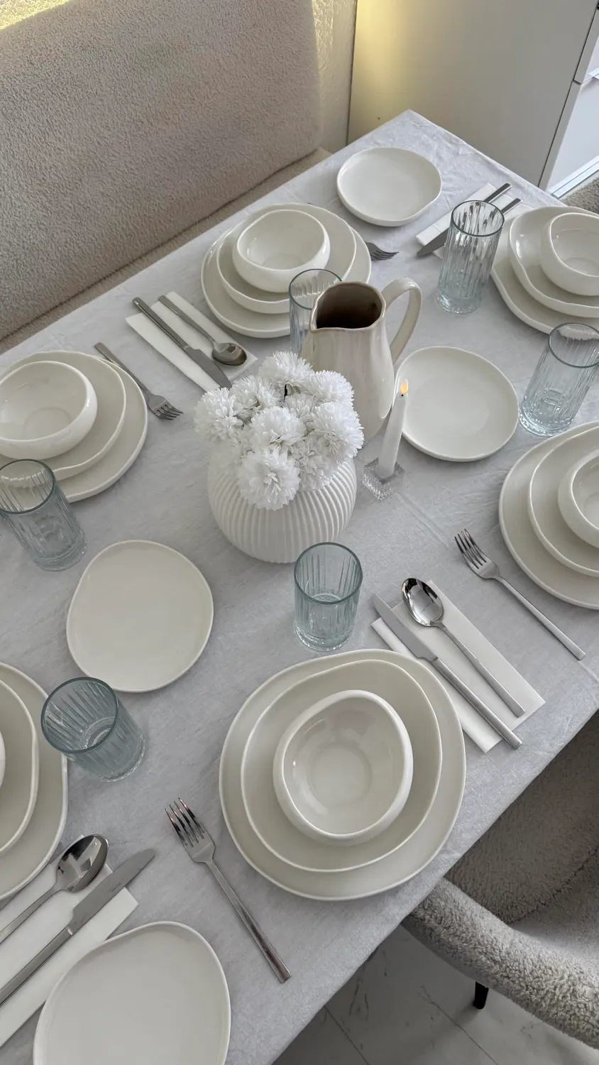 HOMELUX Geschirrset 24-teilig 6 Personen Weiß