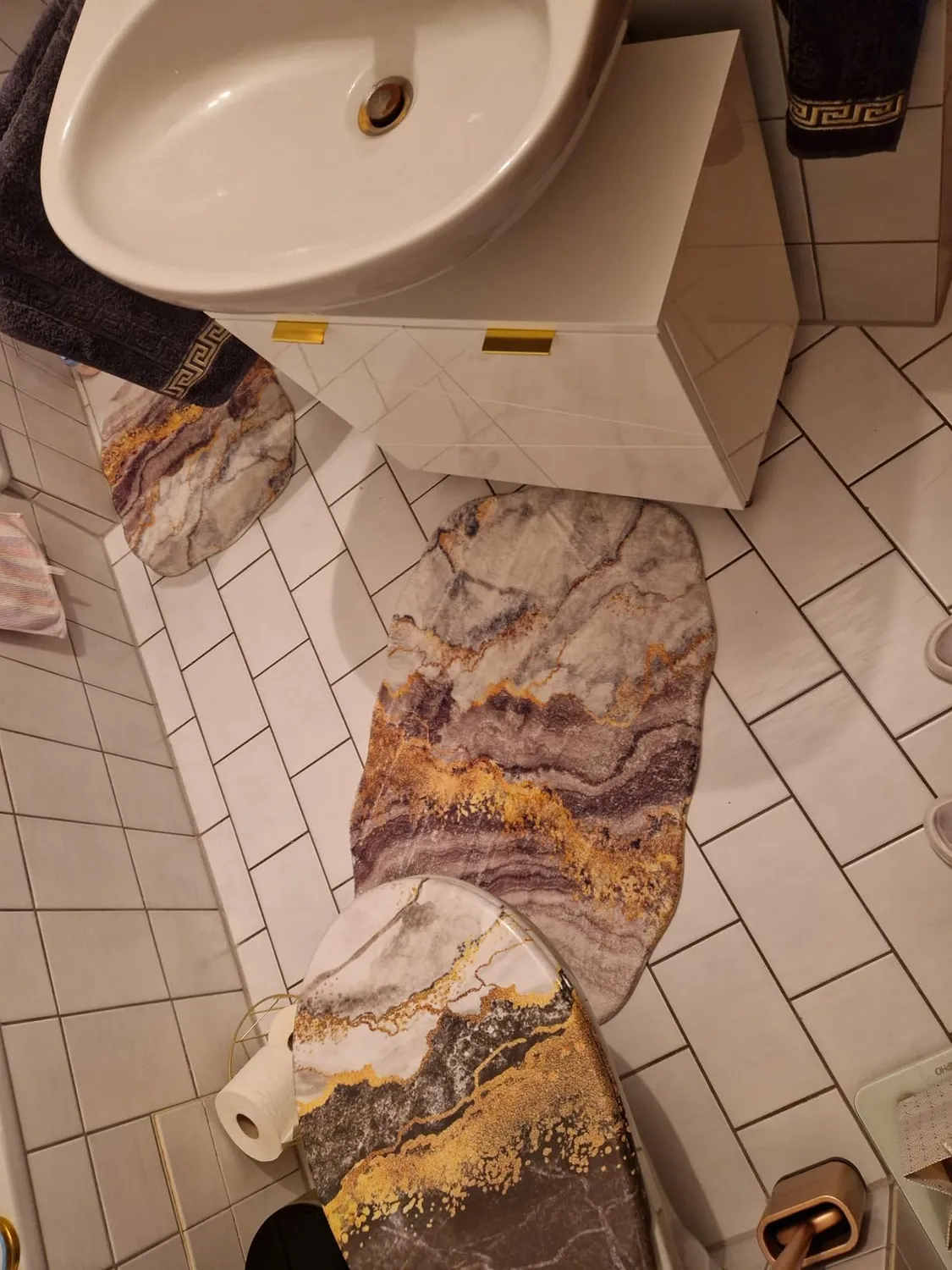 HOMELUX 2BF Badematten Set 2tlg grau rutschfest
