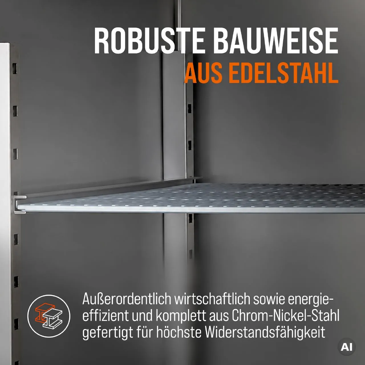 GastroHero Eline KS-ELINE650M Kühlschrank 605 L Edelstahl