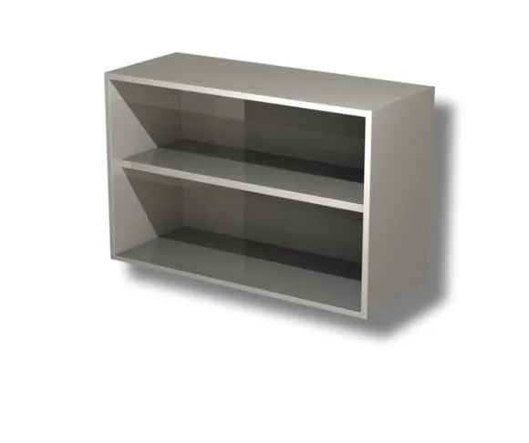 GastroHero Wandhängeschrank 200x40x65 Edelstahl offen