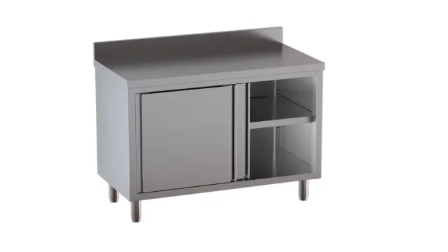 GastroHero ECO Arbeitsschrank 150x70 mit Aufkantung Edelstahl