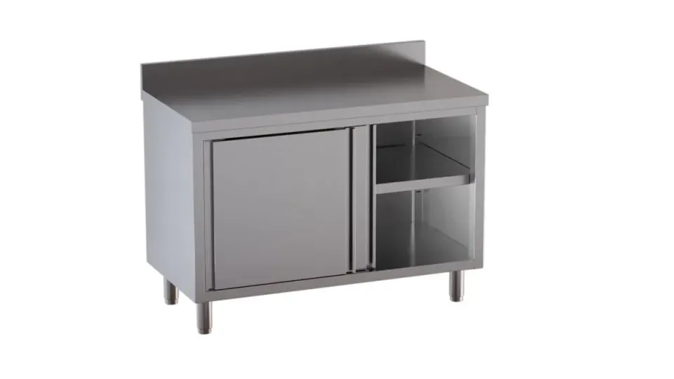 GastroHero ECO Arbeitsschrank 150x70 mit Aufkantung Edelstahl