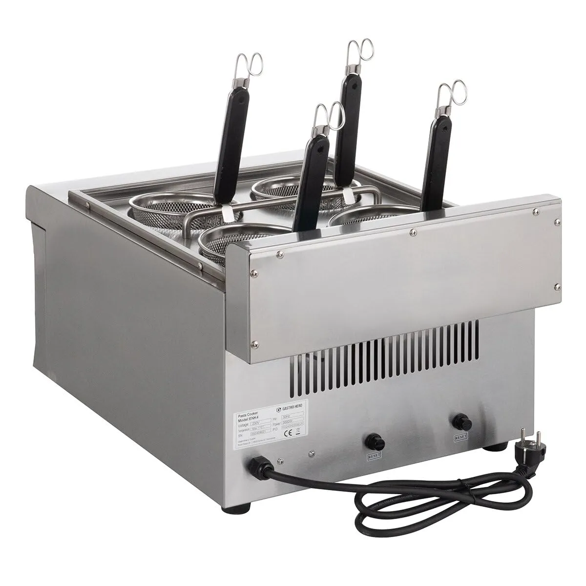 GastroHero ENK4 Nudelkocher 4 Siebe 16,5 L Edelstahl