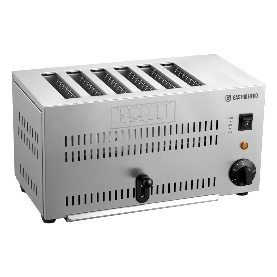 GastroHero ET6M Toaster Schlitztoaster 6 Scheiben Edelstahl