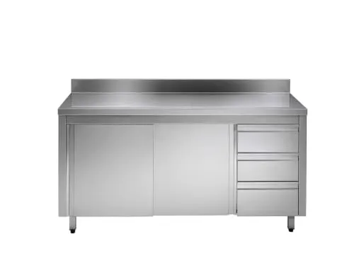 GastroHero ASS3SR-ECO12X7A Arbeitsschrank 120x70 Aufkantung