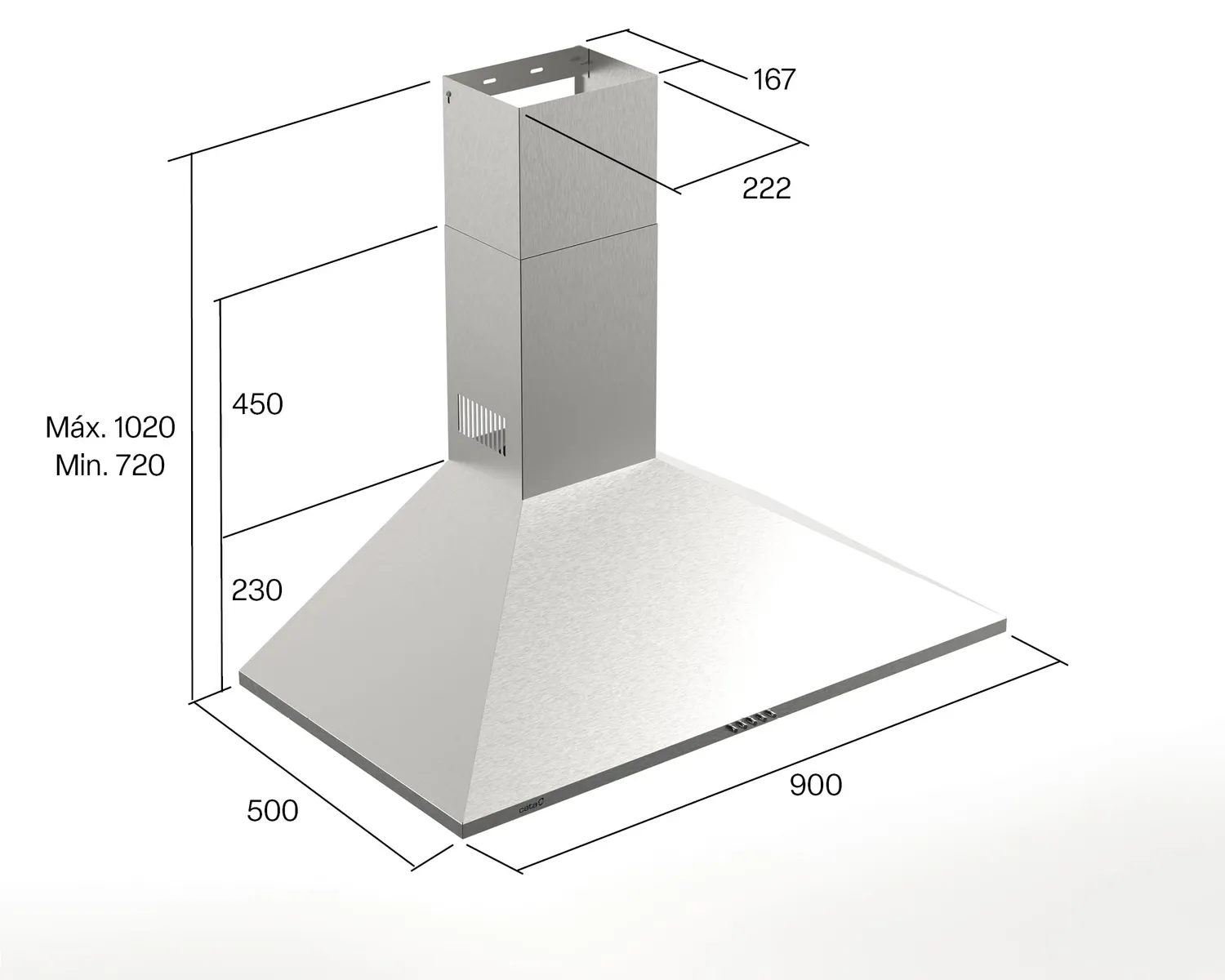 CATA Omega 900 Dunstabzugshaube 90cm Edelstahl