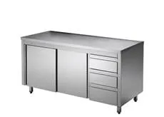 GastroHero Eco Arbeitsschrank 18x7 Schiebetür 3 Schubladen