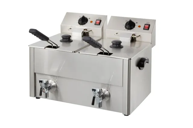 GastroHero EF-ECO10_10A Doppelfritteuse 2x10L Edelstahl