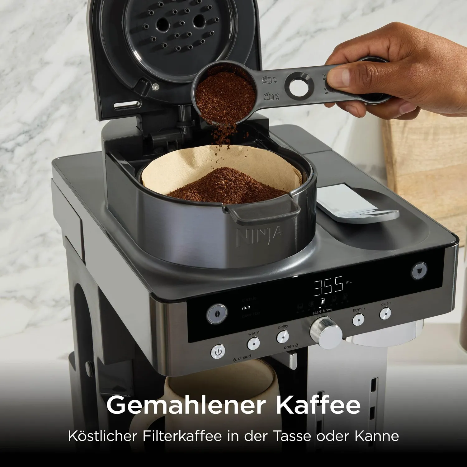 Ninja Prestige 2-in-1 Kaffeemaschine Grau-Metall 1,8 l Milchaufschäumer