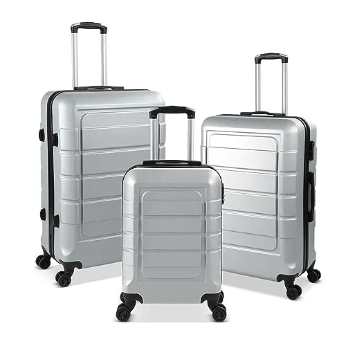 HOMELUX HL092 Kofferset 3tlg Hartschale silber ABS