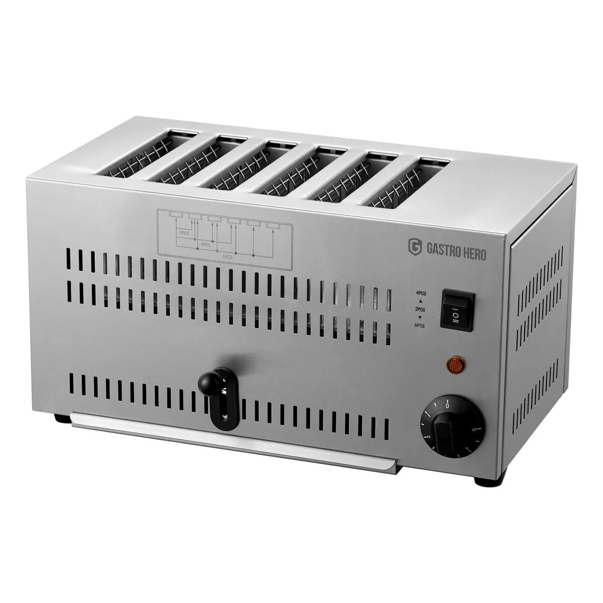 GastroHero ET6M Toaster Schlitztoaster 6 Scheiben Edelstahl