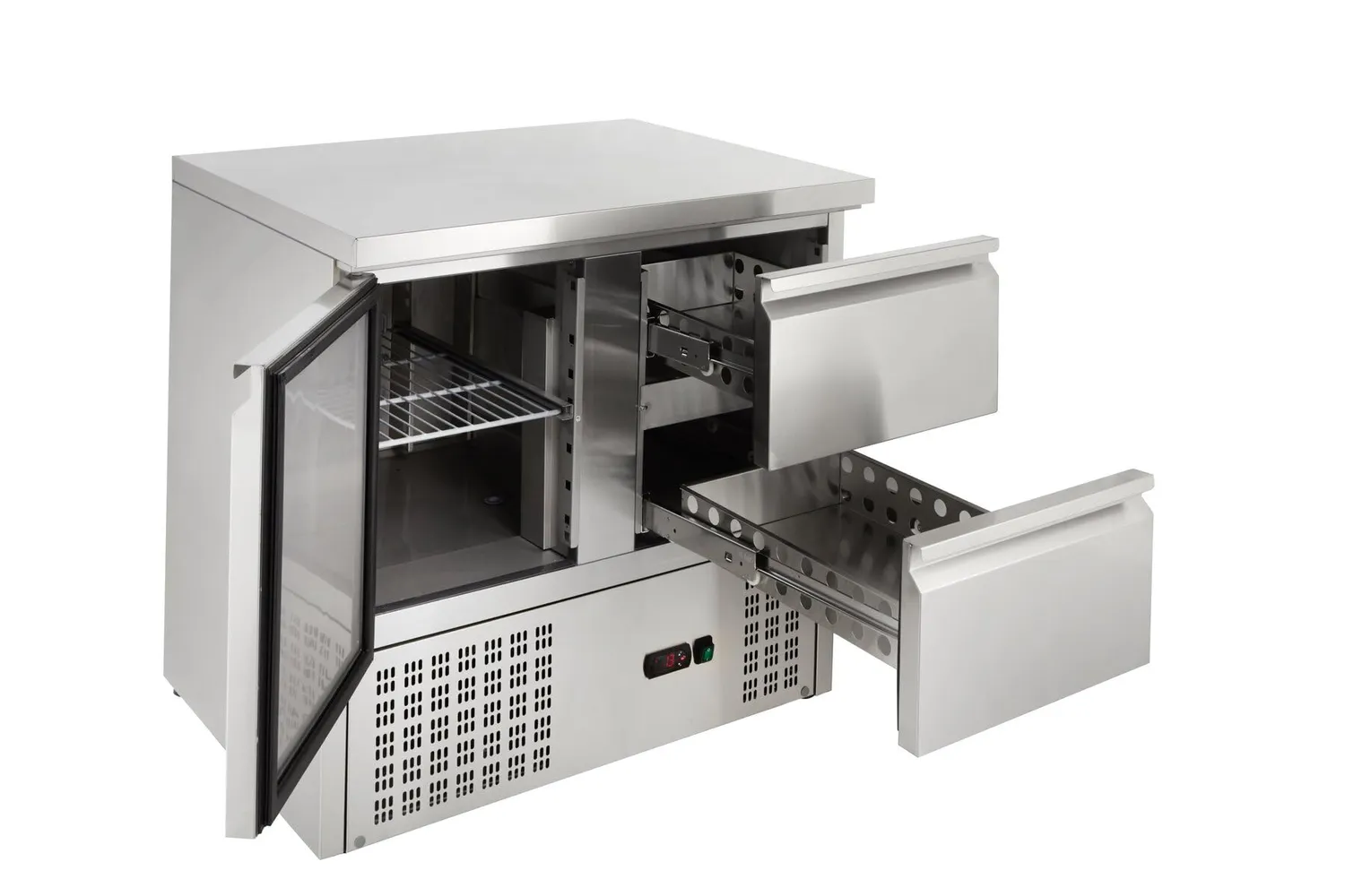 GastroHero SH901-2D Kühltisch 230L 1 Tür 2 Schubladen Edelstahl