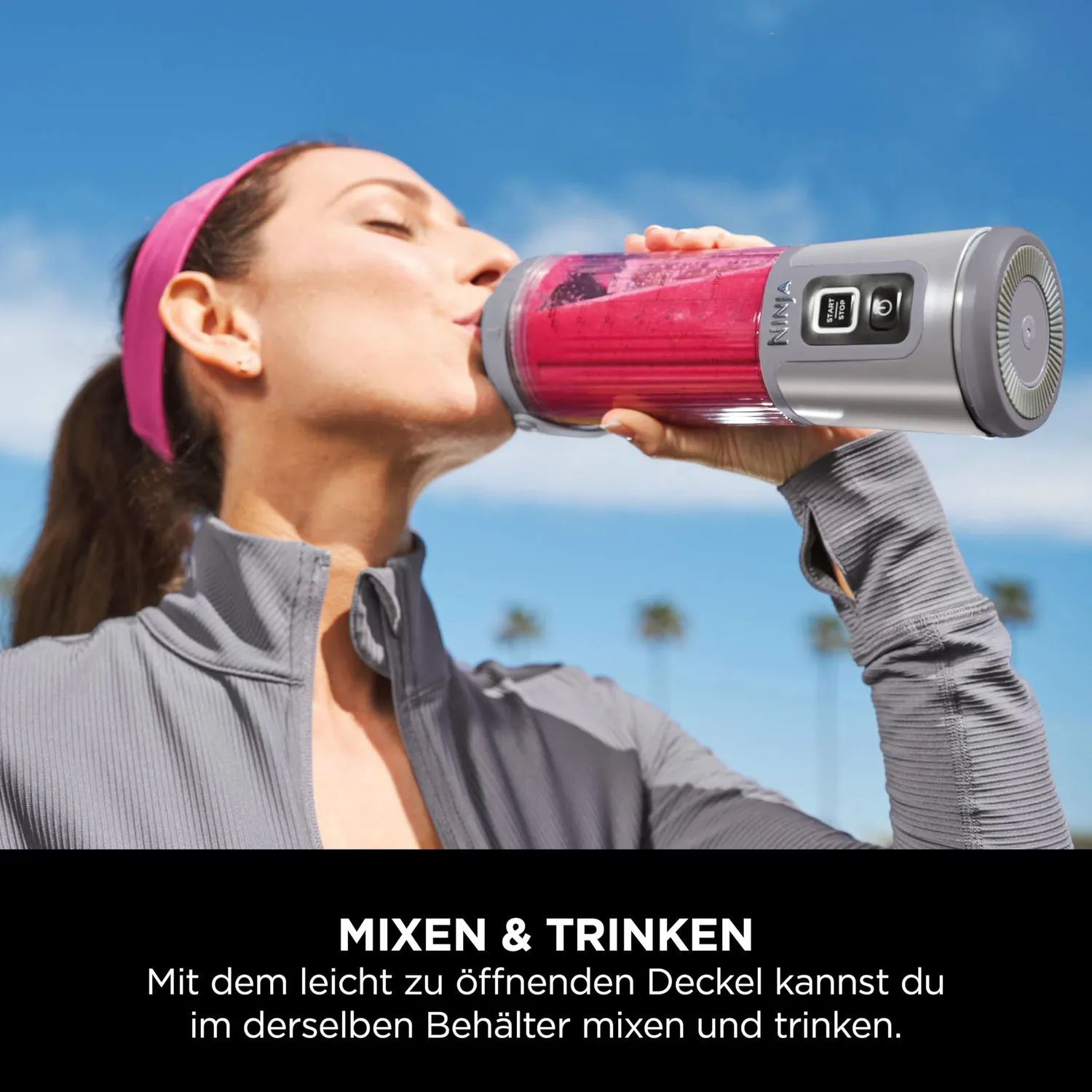 Ninja Blast Mini-Mixer 530ml 2er-Pack Roségold Akku