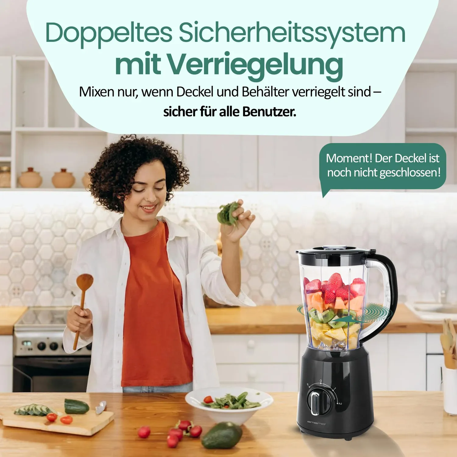 Emerio BL-124816.8 Standmixer 1,5 Liter Schwarz