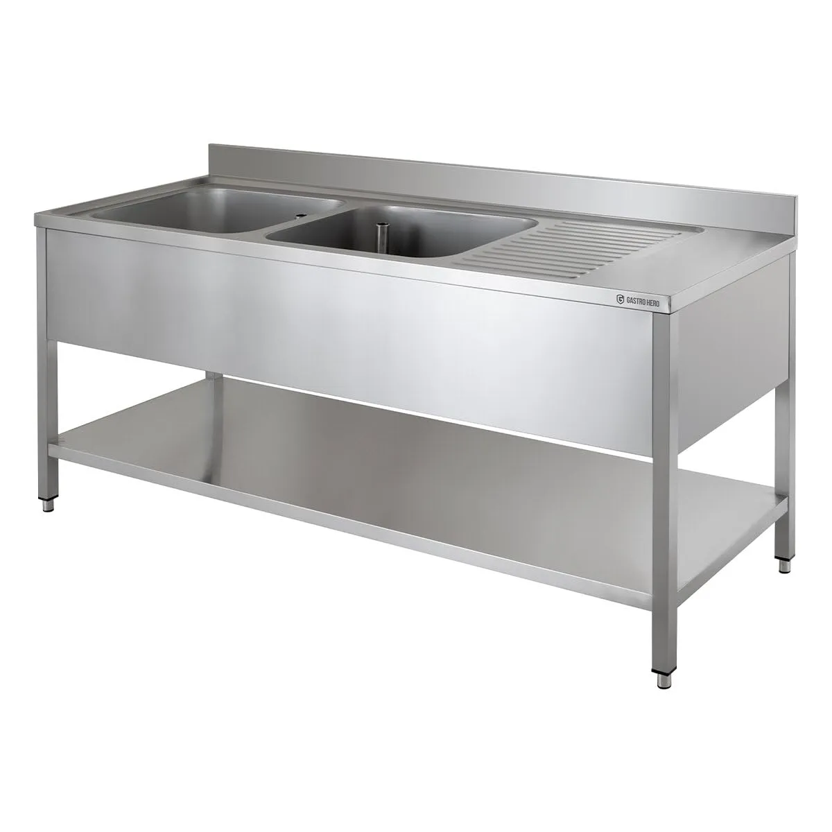 GastroHero ECO Spültisch 200x70 cm 2 Becken links