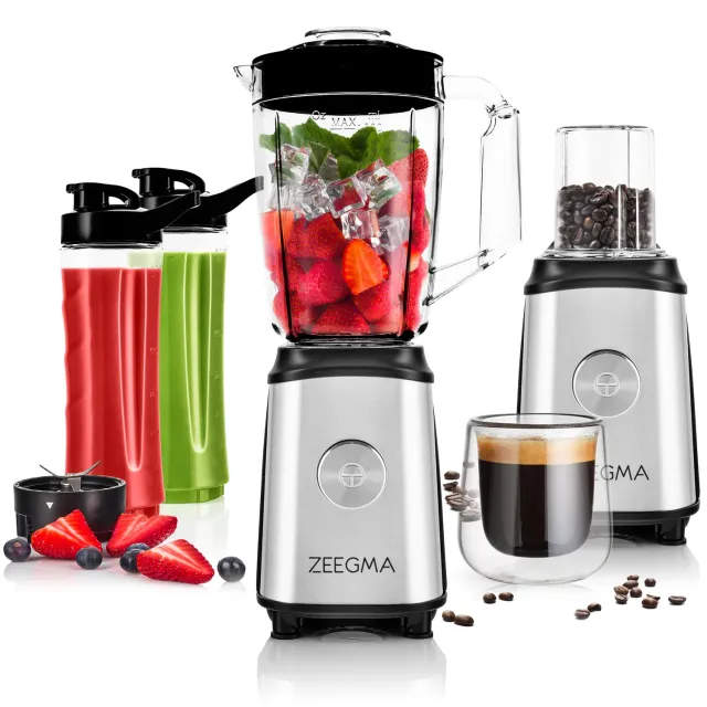 Zeegma Vitamine 4-in-1 Standmixer 1050W 1L mit Trinkflaschen