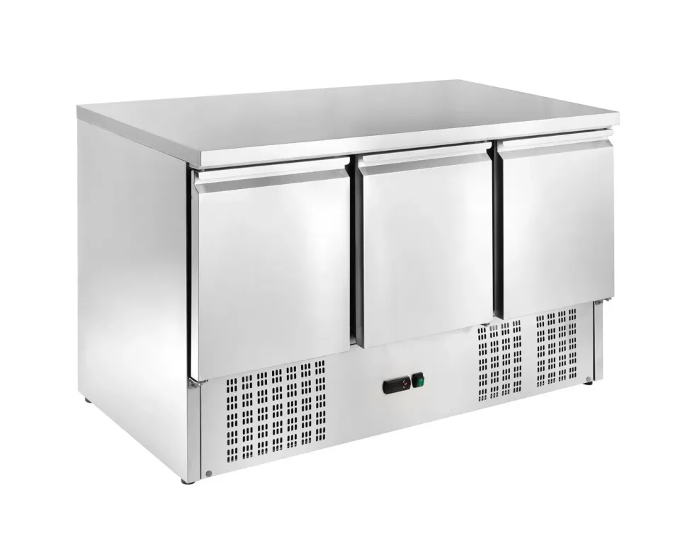 GastroHero SH903S Kühltisch 368 L Edelstahl 3-türig
