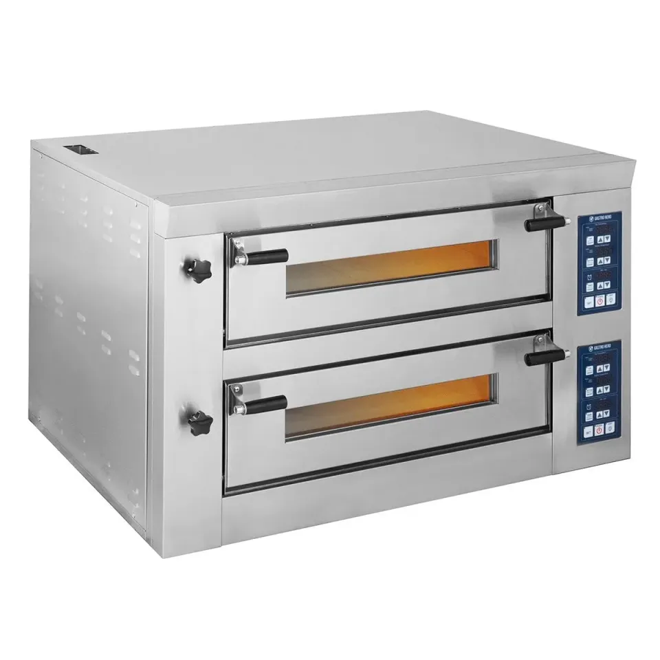 GastroHero ECO Pizzaofen 4+4x34cm Doppelkammer 450°C