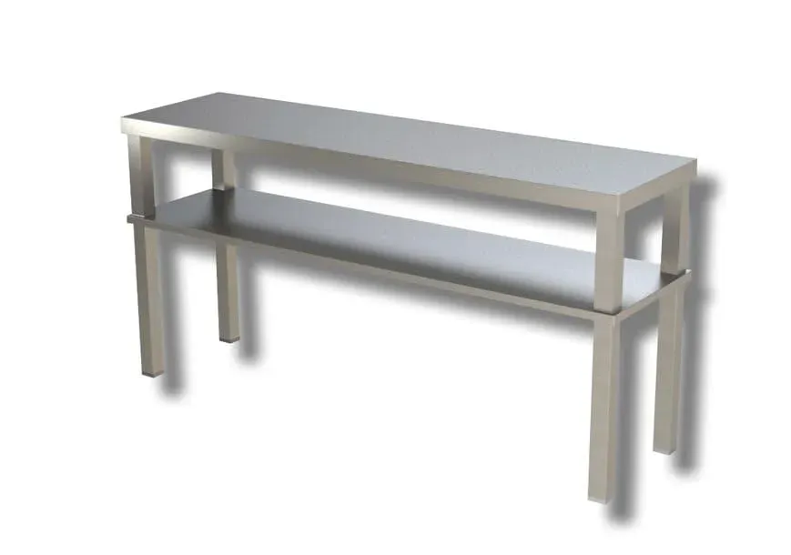 GastroHero Eco Aufsatzbord 18x35 doppelt Edelstahl