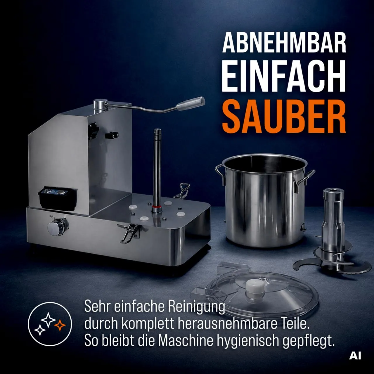 GastroHero CU-ECO6 Kutter 6L Edelstahl Profi