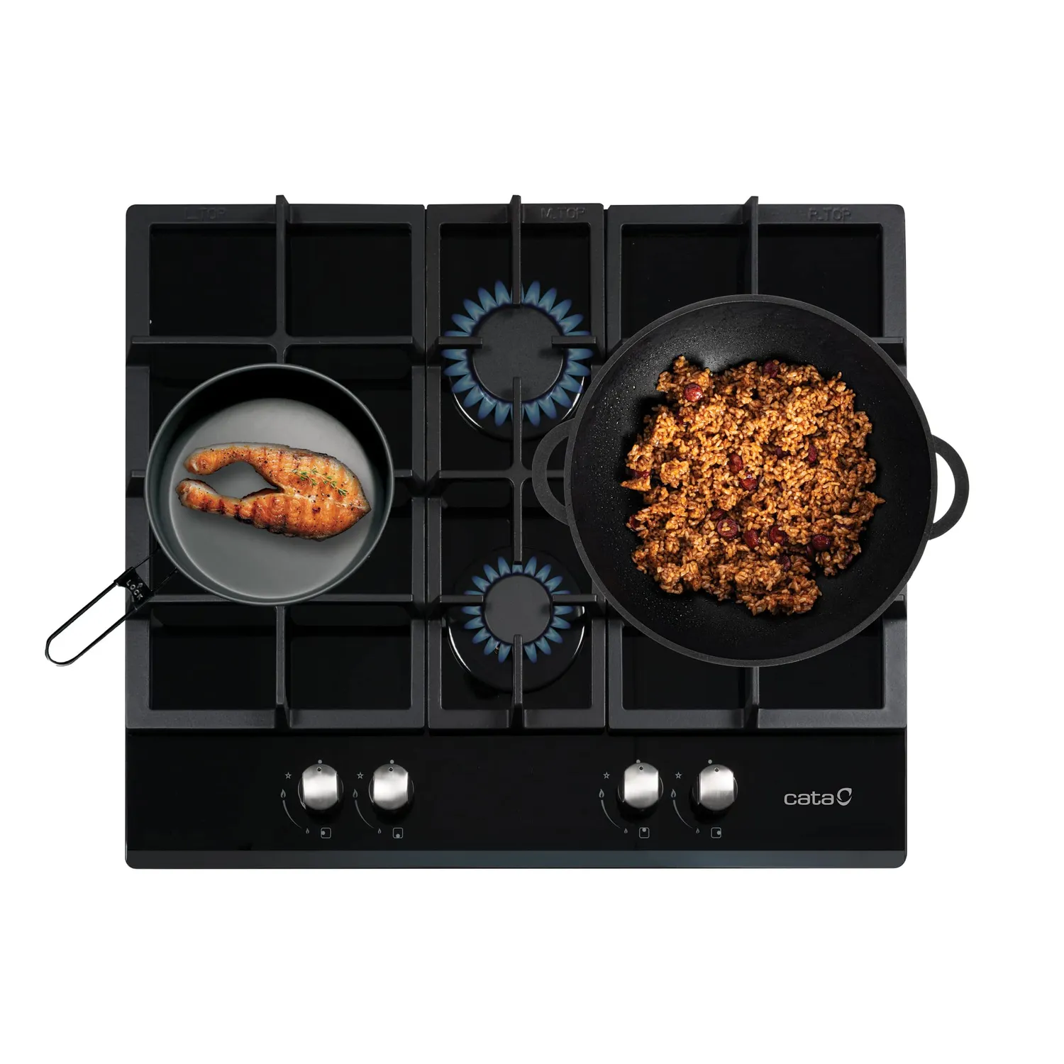 CATA LCI 6031 BK Gaskochfeld 64 cm schwarz 4-flammig