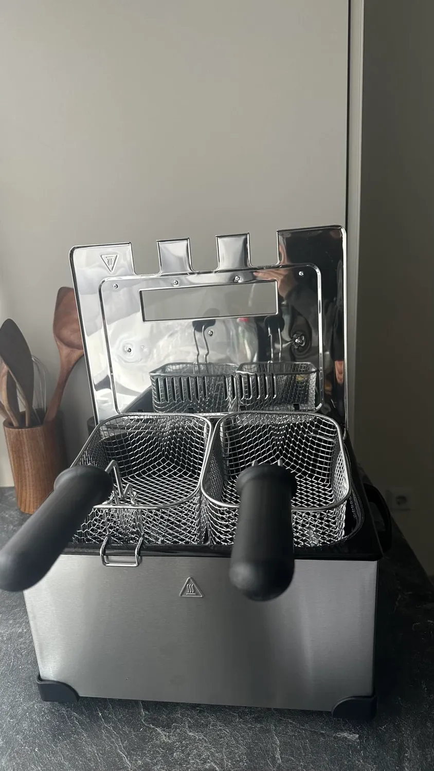 HOMELUX Friteuse 5 Liter 2000W Edelstahl 3 Körbe