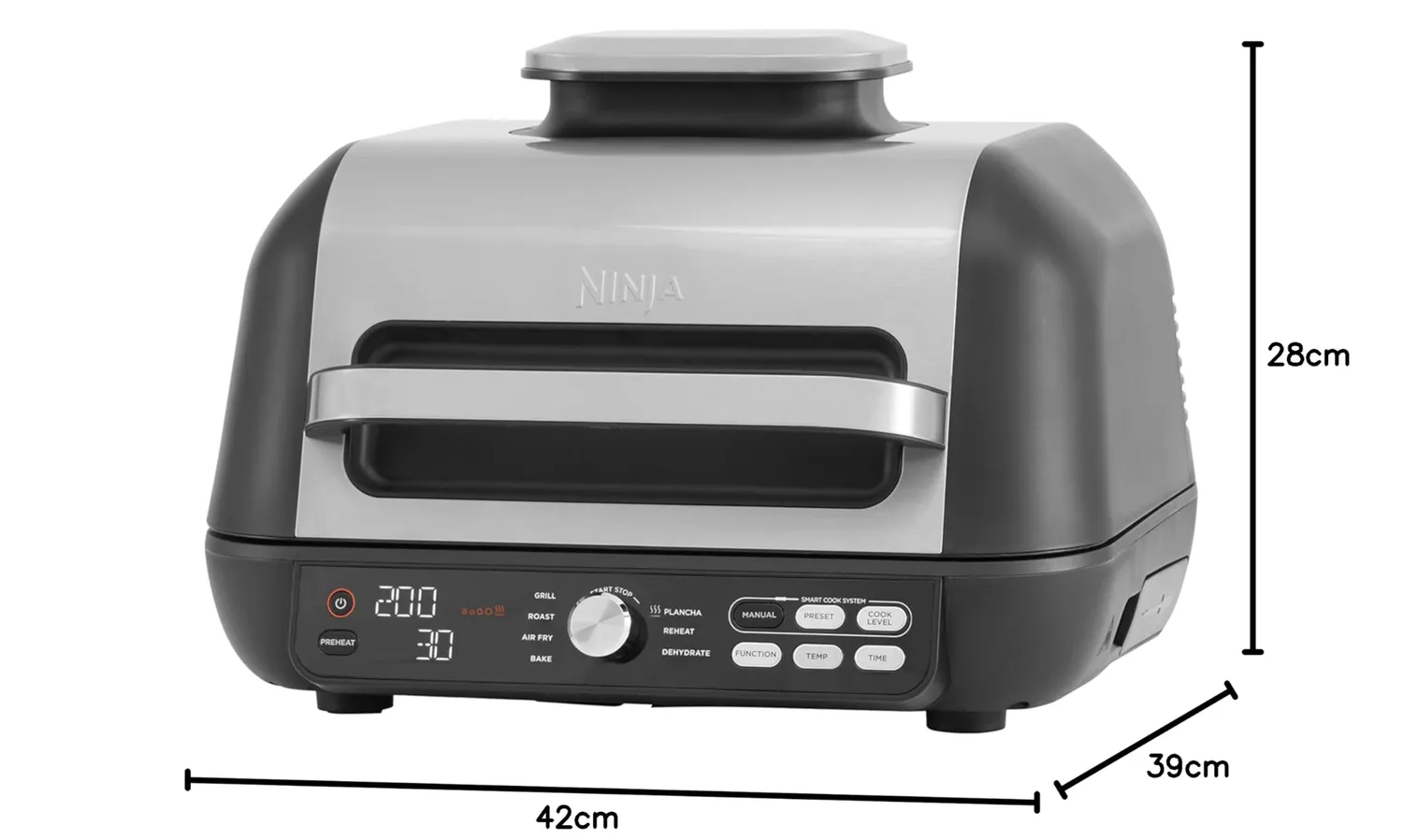 Ninja Foodi MAX PRO Grill Air Fryer 3,8L Silber-Schwarz