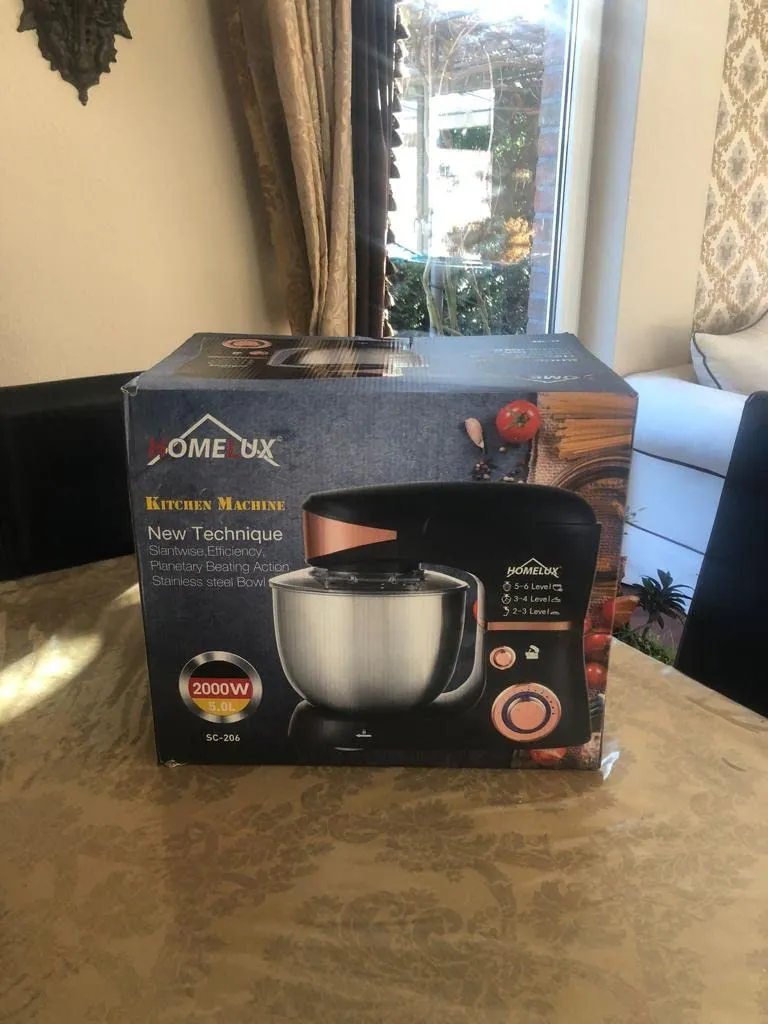Homelux SC-206 Küchenmaschine Schwarz-Gold 5 l 2000 W