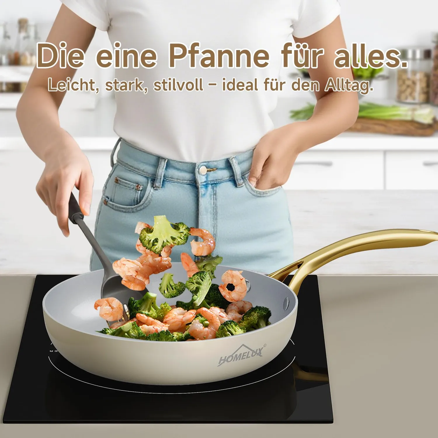 HOMELUX Pfannenset 20/24/28cm Induktion Keramik 3-teilig