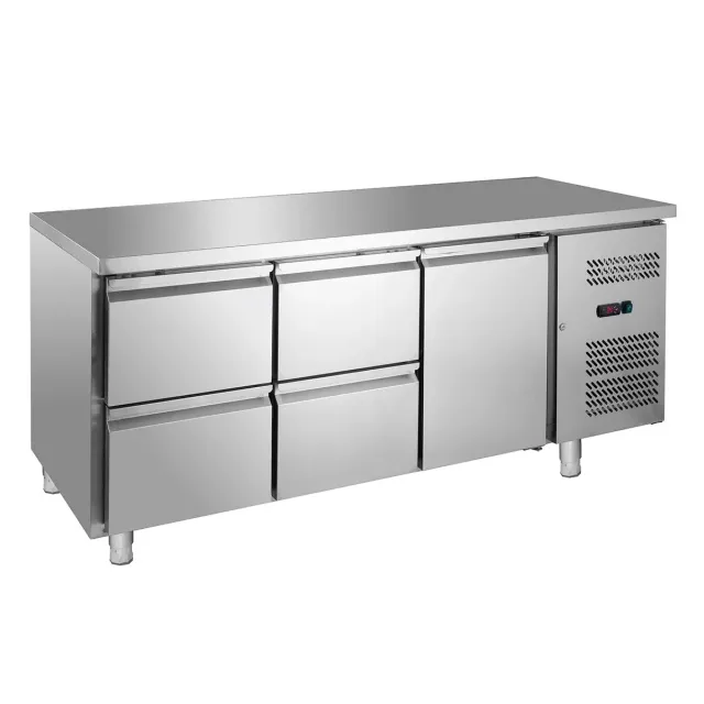 GastroHero GNH3140TN Kühltisch 1 Tür 4 Schubladen