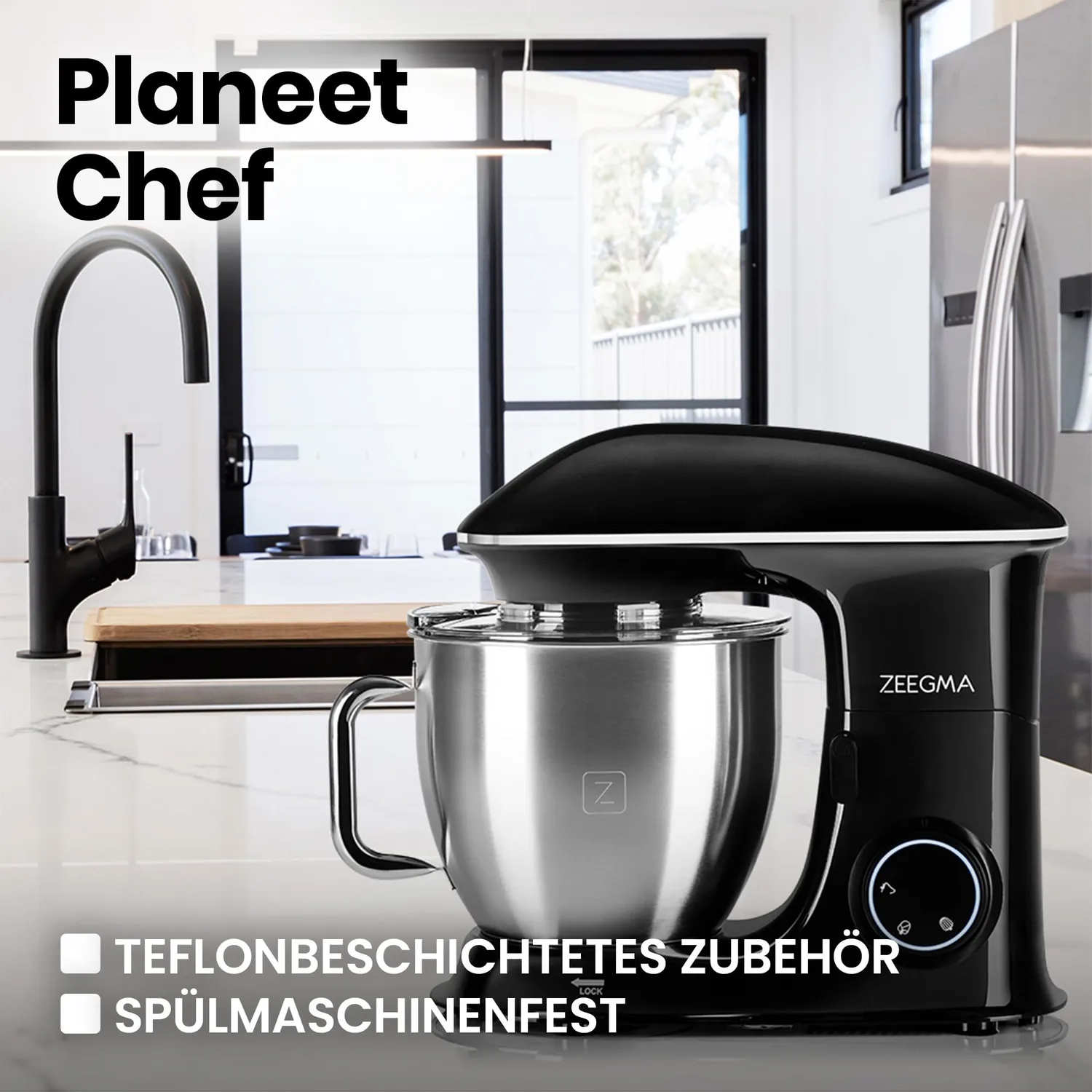 Zeegma Planeet Chef Küchenmaschine 6,5 L schwarz 1500 W