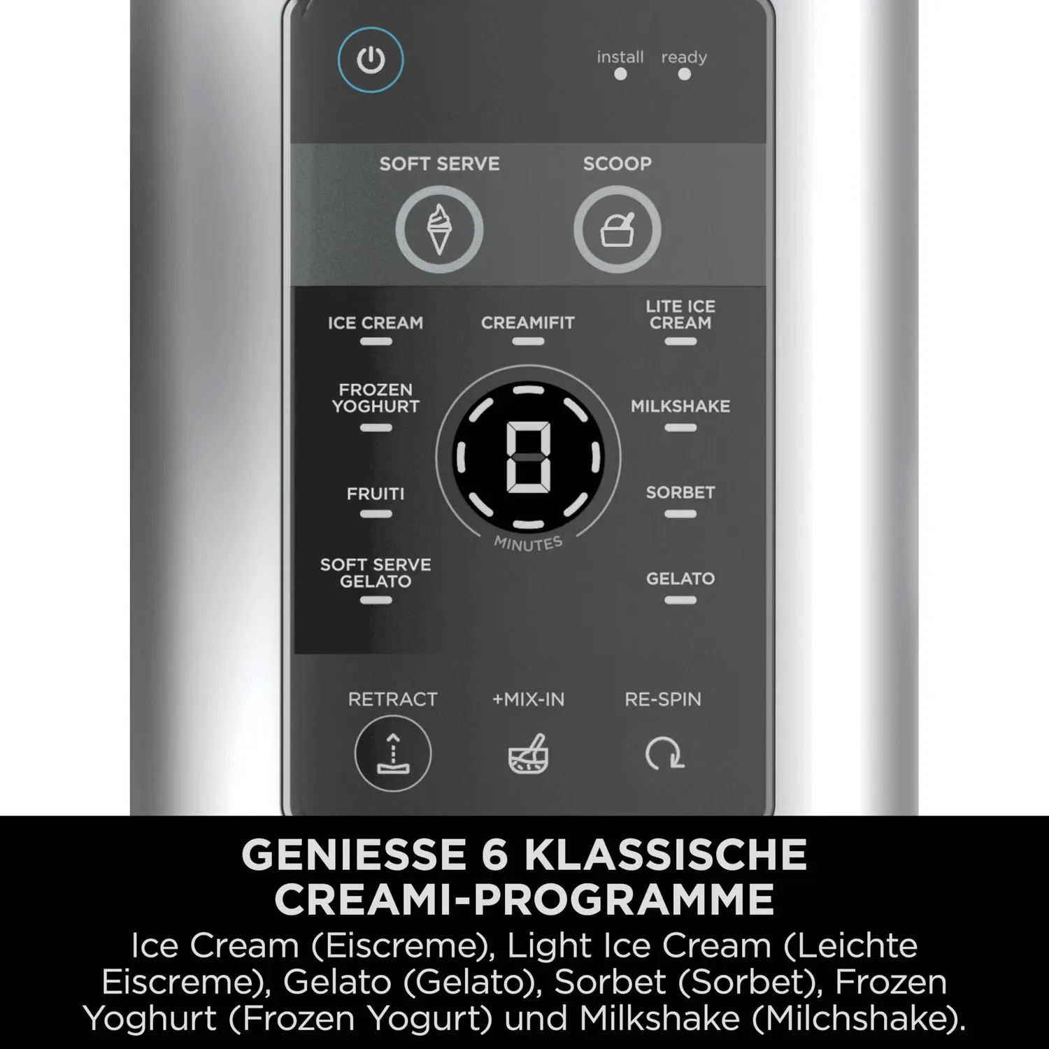 Ninja CREAMi Scoop & Swirl Eismaschine platinsilber