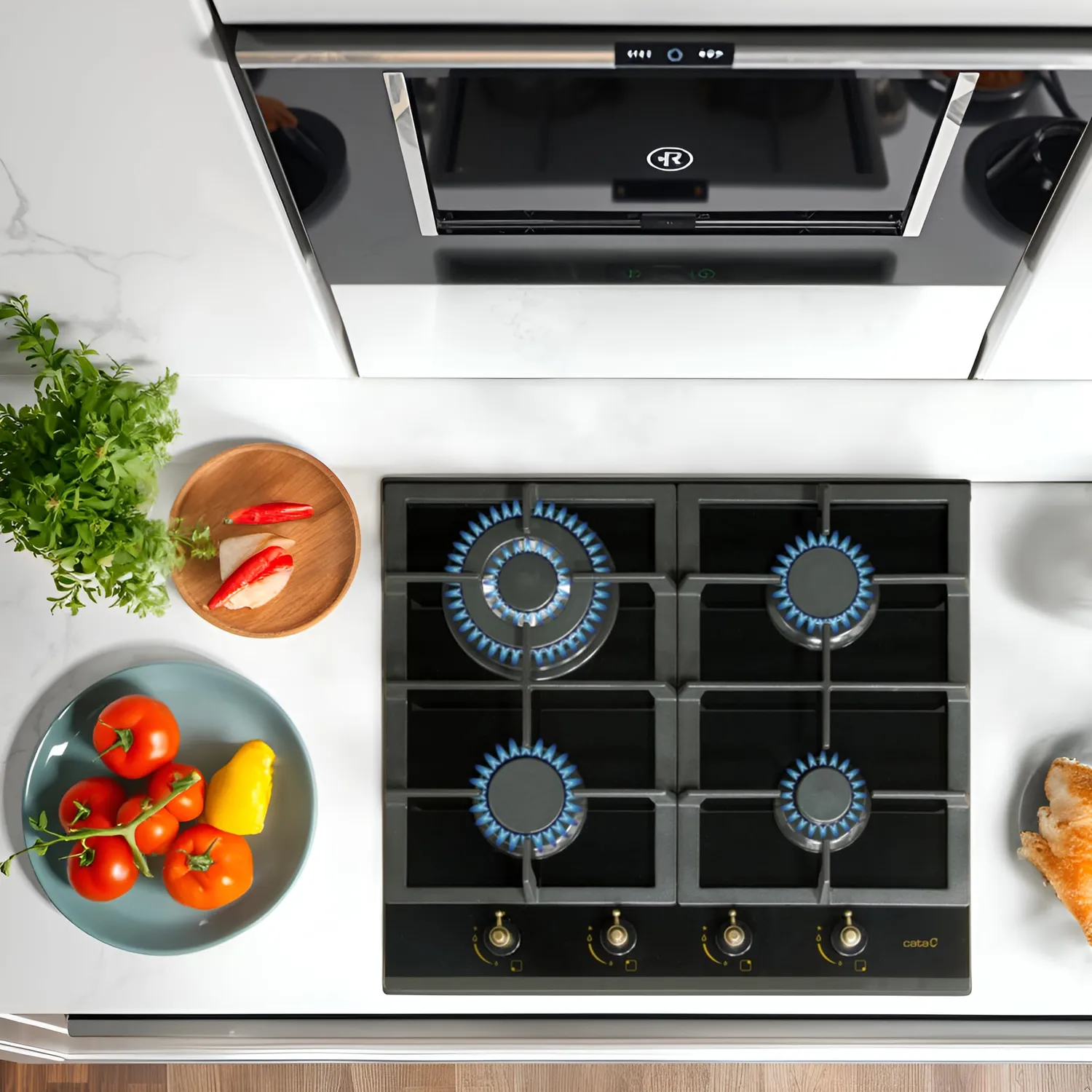 Cata RCI 631 BK Gaskochfeld 58 cm 8 kW Dreifachkrone