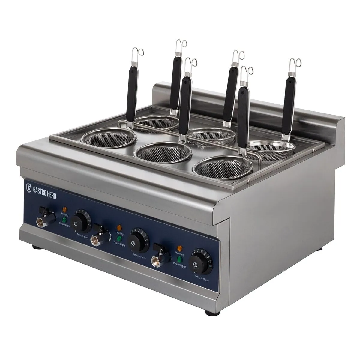 GastroHero ENK6 Nudelkocher 6 Siebe 24,75 L Edelstahl