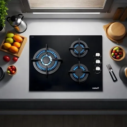 CATA CCI 5003 BK Gaskochfeld 59 cm 3-flammig Glas 6,25 kW