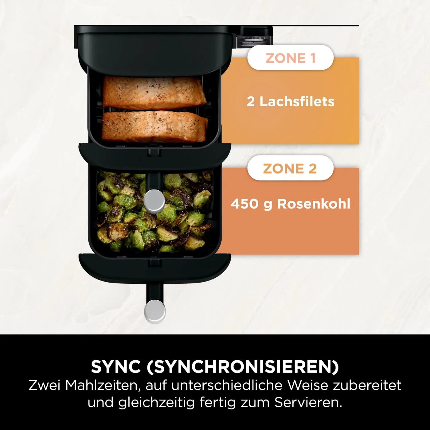 Ninja Double Stack Heißluftfritteuse 7,6L Schwarz 6 Portionen
