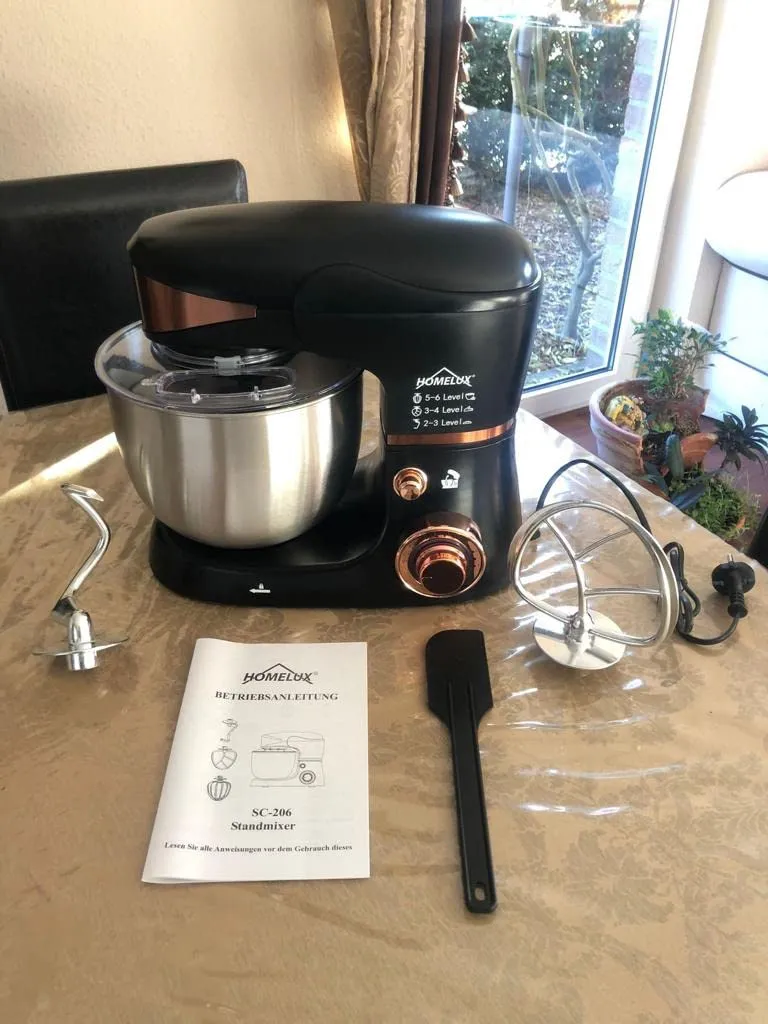 Homelux SC-206 Küchenmaschine Schwarz-Gold 5 l 2000 W