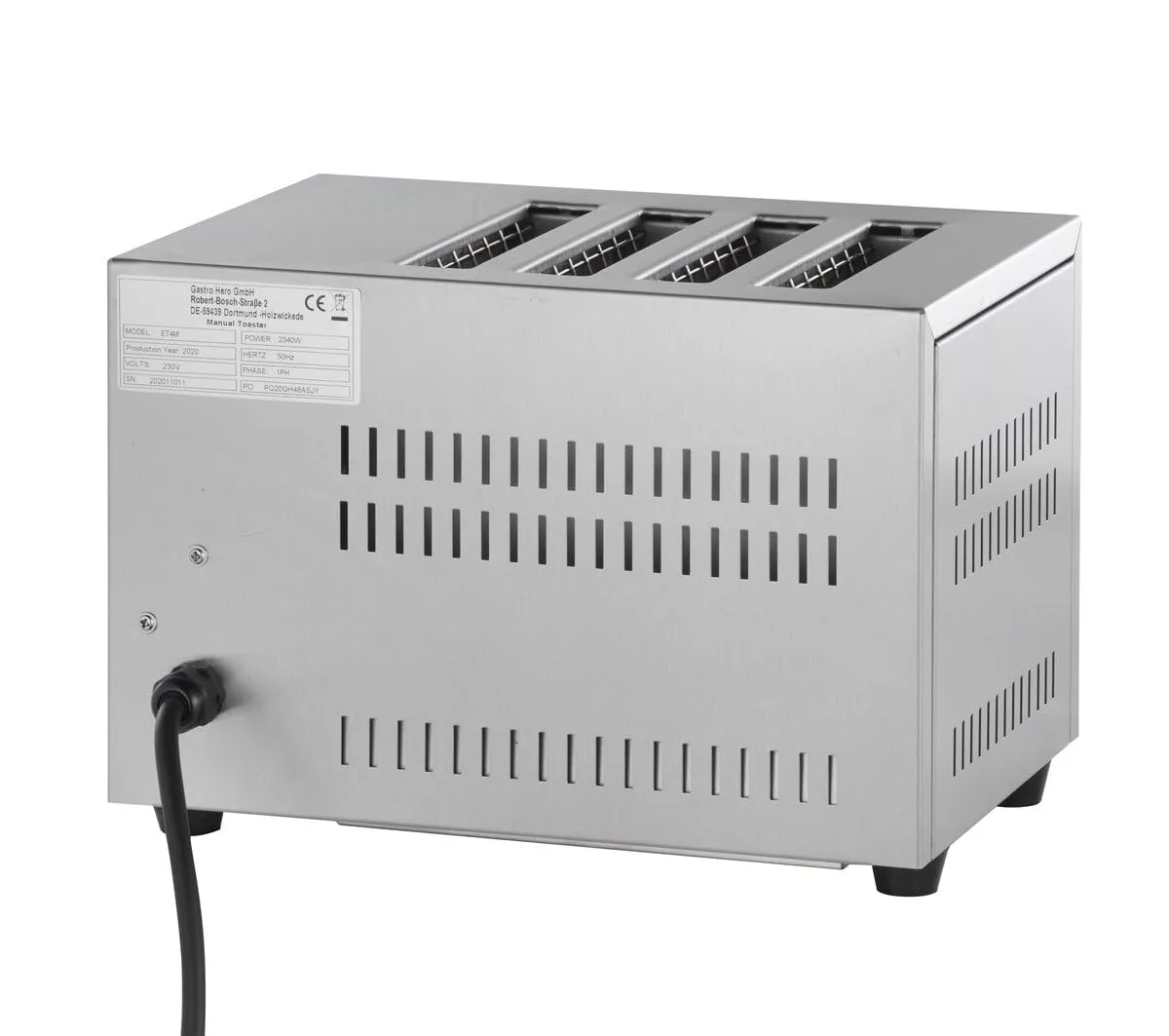 GastroHero Toaster Schlitztoaster 4 Schlitze Edelstahl 1,85 kW