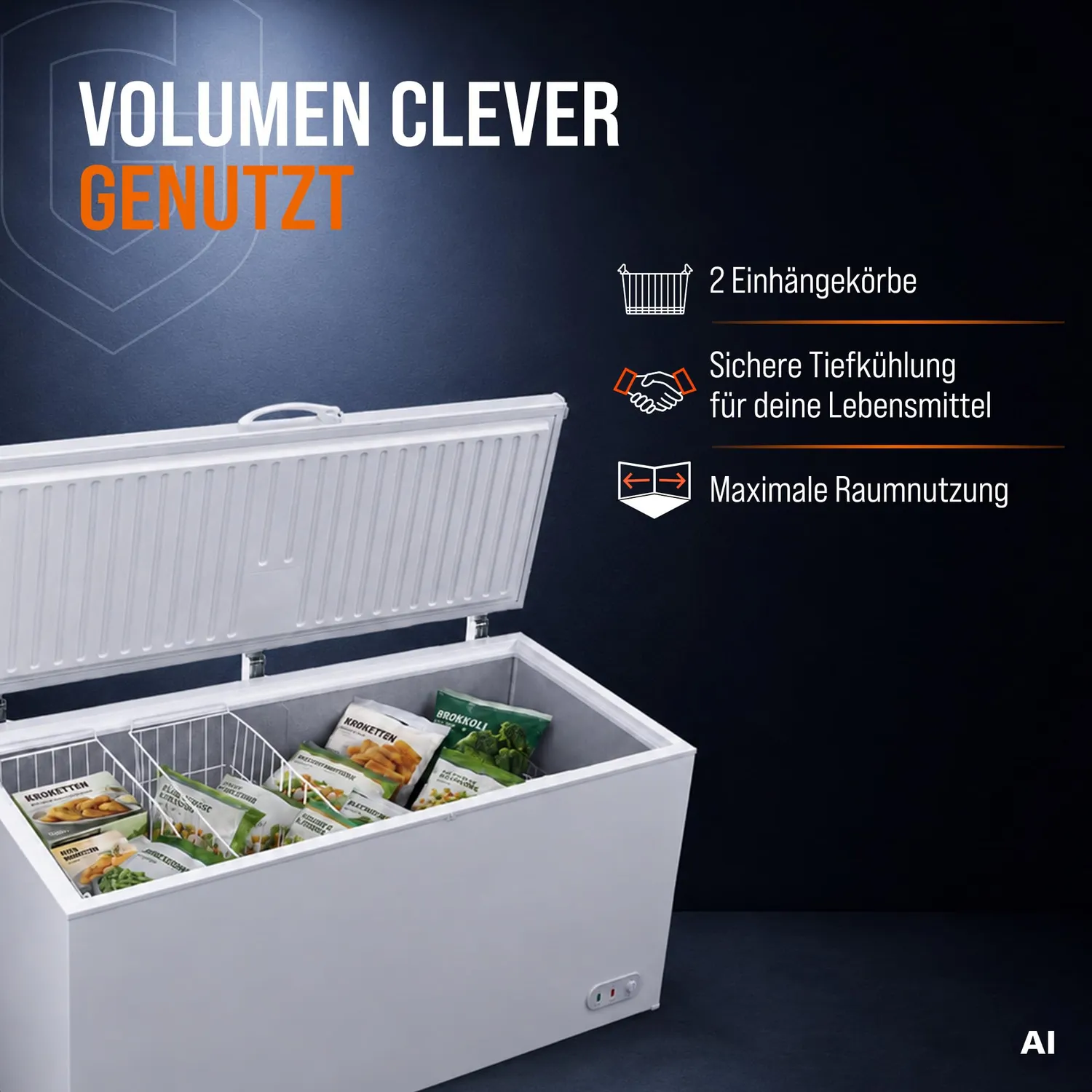 GastroHero ECO 550 Tiefkühltruhe 450 L abschließbar