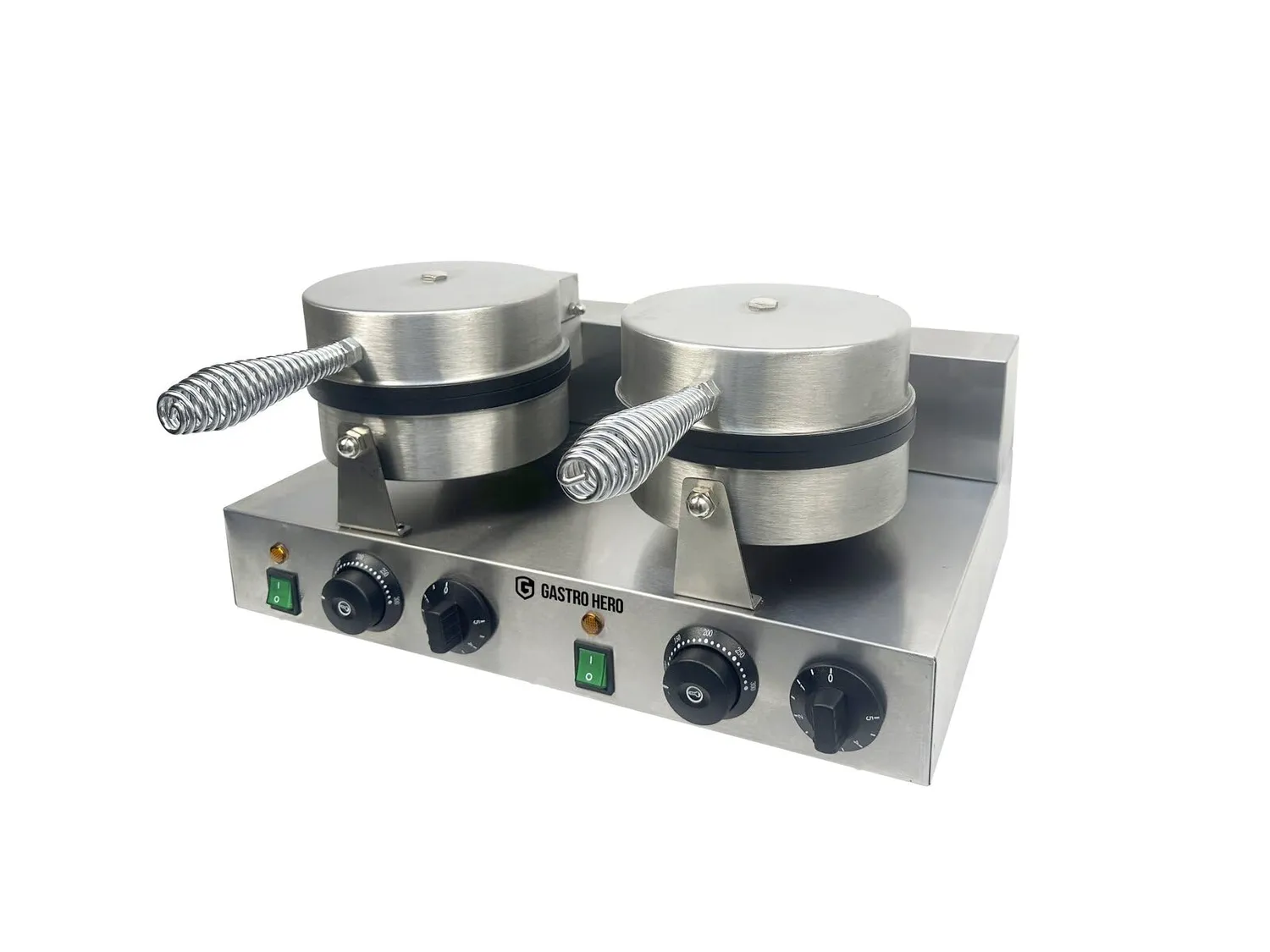 GastroHero FY-2 Waffeleisen doppel rund Edelstahl