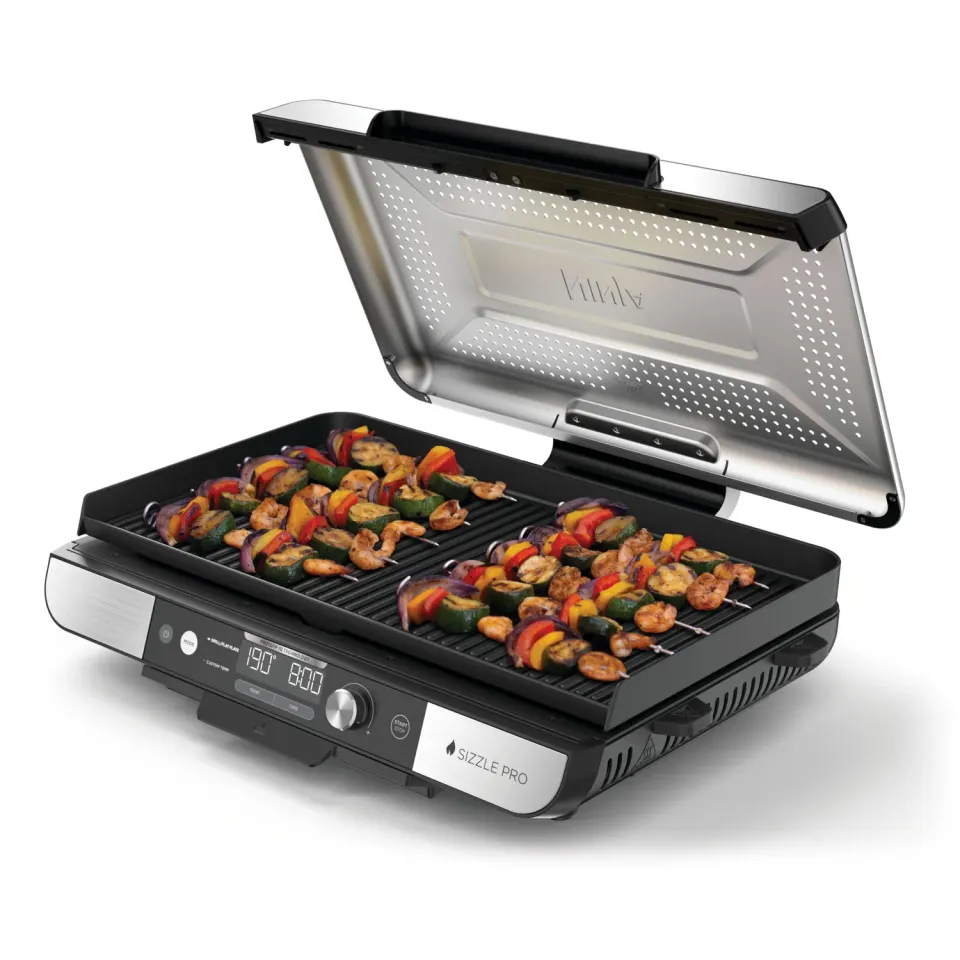 Ninja Sizzle Pro XL Indoor-Grill Plancha Silber Schwarz Keramik