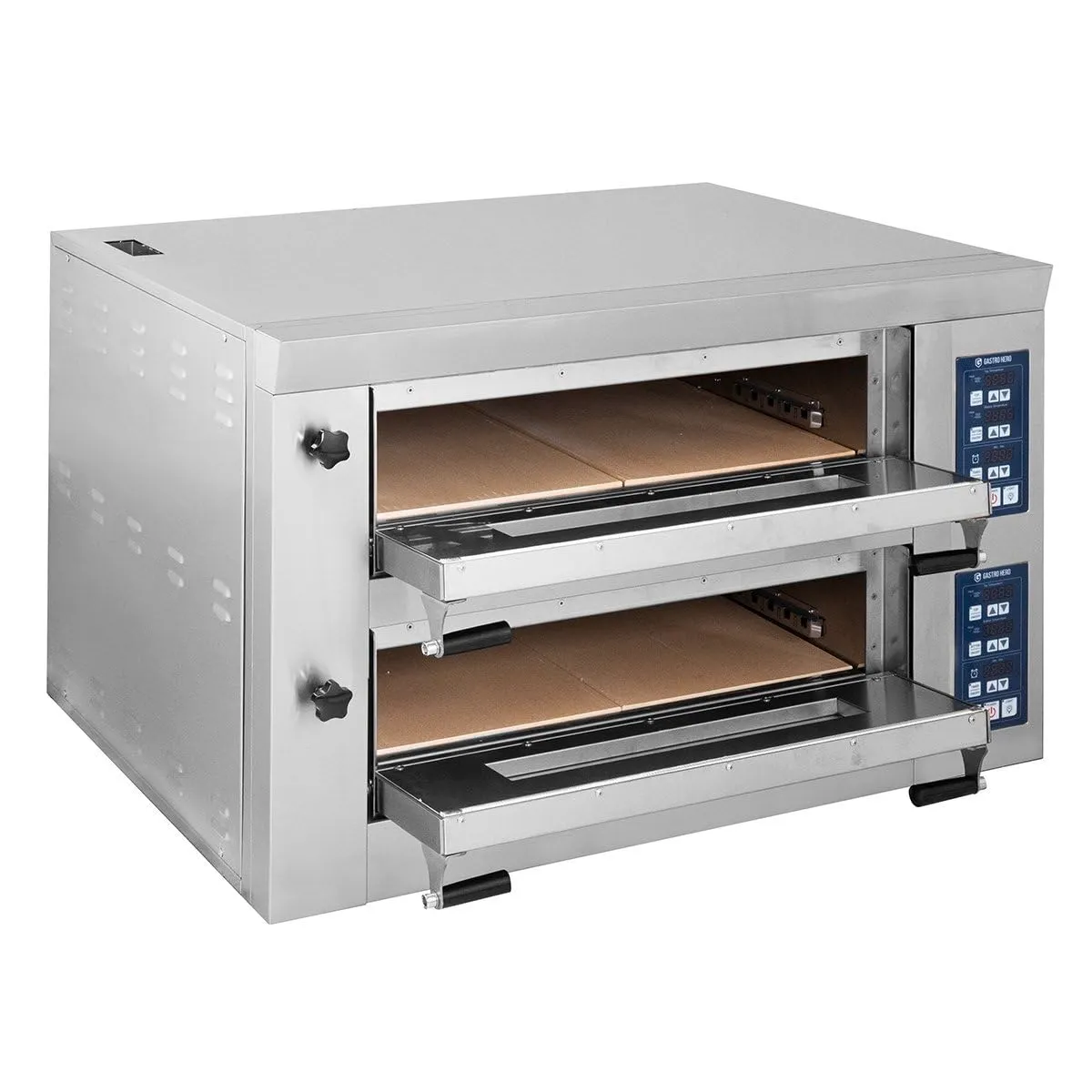 GastroHero ECO Pizzaofen 4+4x34cm Doppelkammer 450°C