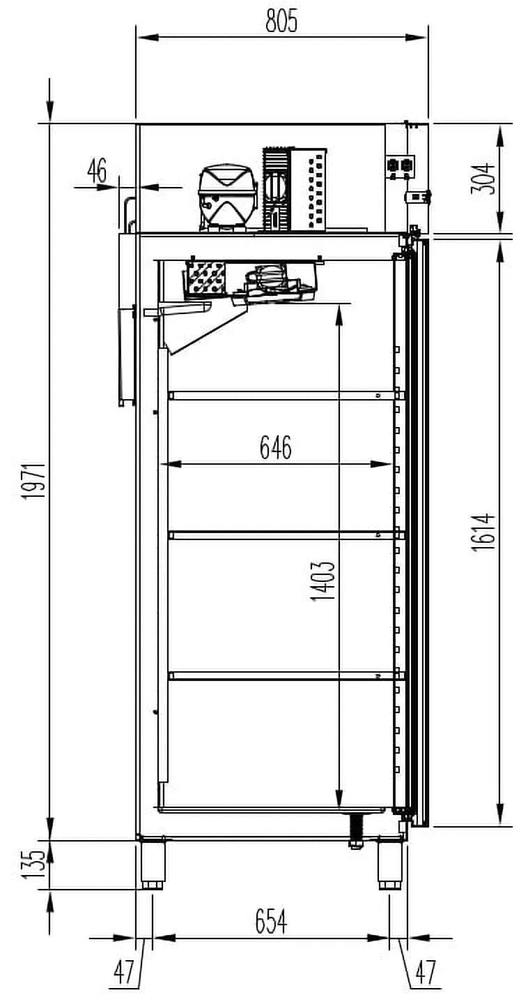 GastroHero TKSN-PROFI700 Tiefkühlschrank 610 L Edelstahl