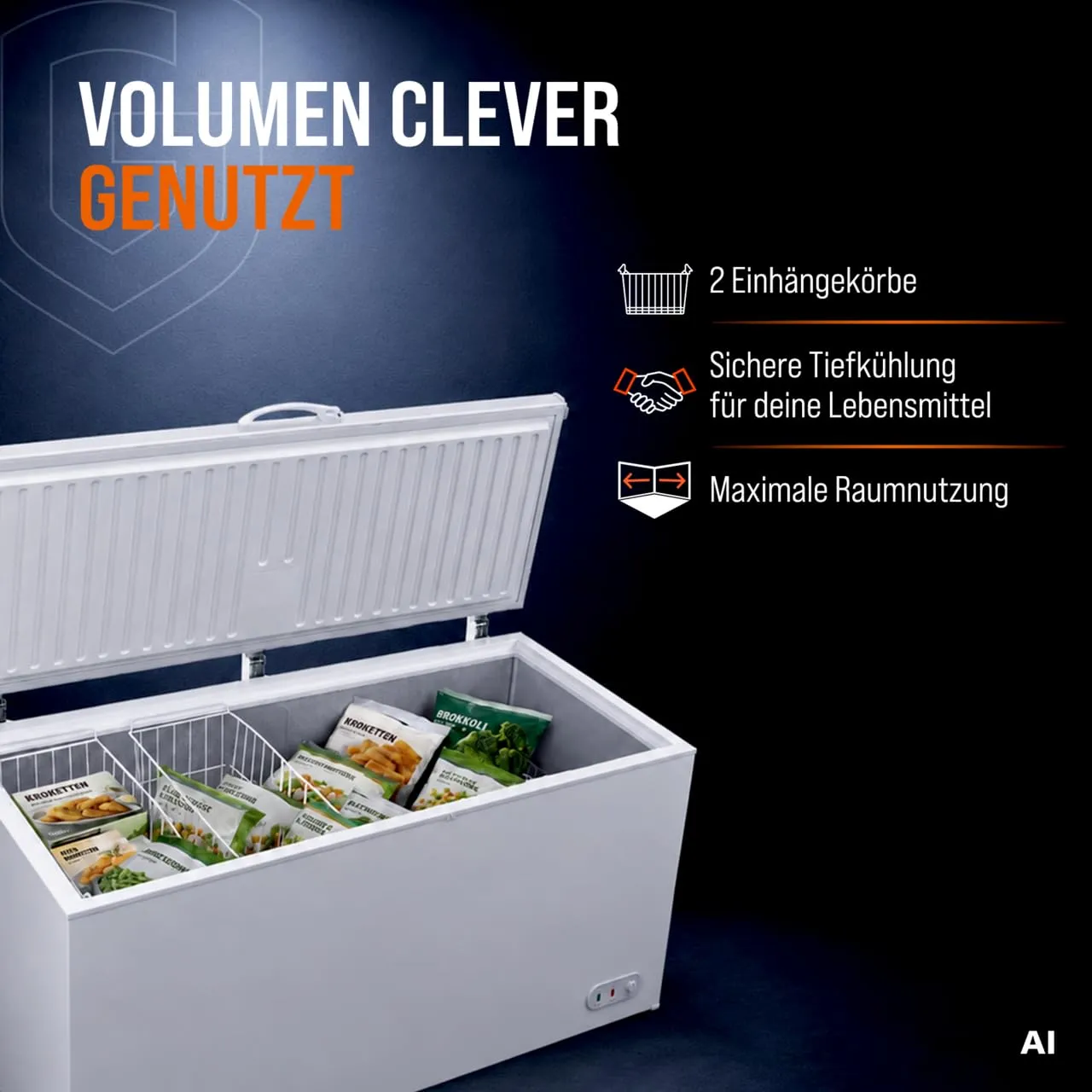 GastroHero ECO 650 TKTE650 Tiefkühltruhe 550 L abschließbar