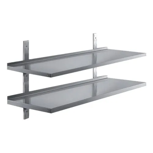 GastroHero Wandregal doppelt Wandbord 160x40 Edelstahl