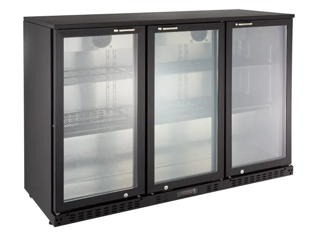 GastroHero ECO 320 Barkühlschrank 337L schwarz Glastür